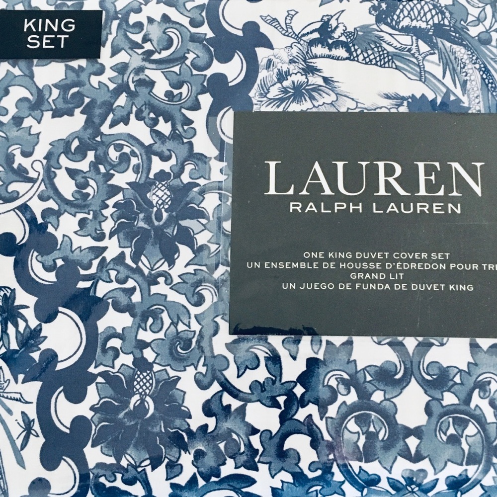 Ralph Lauren Porcelain Tamarind Birds Kg Duvet Set